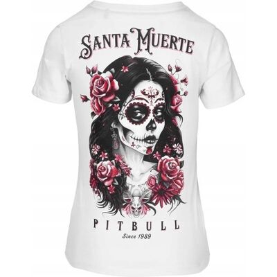 inna (Inny) Koszulka damska T-shirt Pit Bull Santa Muerte Rose biała S inna (Inny) Koszulka damska T-shirt Pit Bull Santa Muerte Rose biała S