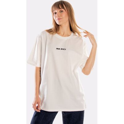 Nadwyraz.com Koszulka „Jak żyć?” Nadwyraz oversize bawełna unisex Nadwyraz.com Koszulka „Jak żyć?” Nadwyraz oversize bawełna unisex