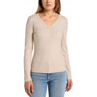 Koszulka Lee LS V NECK TEE 112355821 Oatmeal XS Koszulka Lee LS V NECK TEE 112355821 Oatmeal XS