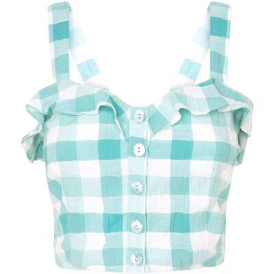 Koszulka Pepe Jeans Valentina damski top w kratkę krótki-M Koszulka Pepe Jeans Valentina damski top w kratkę krótki-M