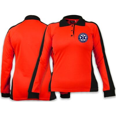 Inny producent Koszulka Polo FLUO damska RATOWNICTWO MEDYCZNE niebieskie logo z długim rękawem Inny producent Koszulka Polo FLUO damska RATOWNICTWO MEDYCZNE niebieskie logo z długim rękawem