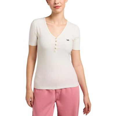 KOSZULKA T-SHIRT DAMSKI LEE 112333722 L44KIPNQSS HENLEY ECRU S KOSZULKA T-SHIRT DAMSKI LEE 112333722 L44KIPNQSS HENLEY ECRU S