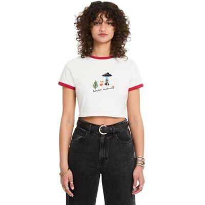 Koszulka VOLCOM 26 F Mickey Mason crop top - Off White - S Koszulka VOLCOM 26 F Mickey Mason crop top - Off White - S