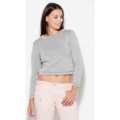 Inny producent krótka BLUZA damska CIEPŁA DRESOWA ze stójką szary XL Inny producent krótka BLUZA damska CIEPŁA DRESOWA ze stójką szary XL