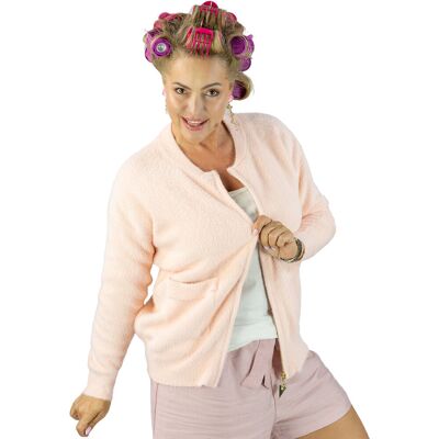 Agrafka Krótki kardigan sweter rozpinany z puszystej dzianiny 'COCO CHIC'-L/XL Agrafka Krótki kardigan sweter rozpinany z puszystej dzianiny 'COCO CHIC'-L/XL