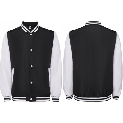 Kurtka BOMBERKA Bejsbolówka Bez Kaptura ROLY 6440 CZARNO BIAŁA XS Kurtka BOMBERKA Bejsbolówka Bez Kaptura ROLY 6440 CZARNO BIAŁA XS