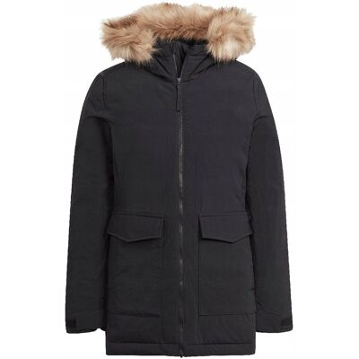 Kurtka damska adidas Parka Hooded Fur czarna IJ8260 S Kurtka damska adidas Parka Hooded Fur czarna IJ8260 S