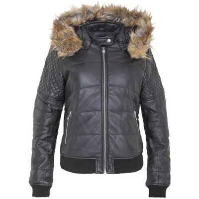 Inny producent Kurtka damska Chyston Kory skórzana czarna zimowa ocieplana -XL Inny producent Kurtka damska Chyston Kory skórzana czarna zimowa ocieplana -XL