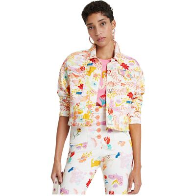Kurtka damska Desigual Lisam jeansowa z nadrukiem -M Kurtka damska Desigual Lisam jeansowa z nadrukiem -M