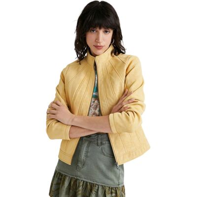 Kurtka damska Desigual Mar zamszowa żółta-XS Kurtka damska Desigual Mar zamszowa żółta-XS