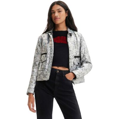 Kurtka damska Desigual Mineapolis srebrna-S Kurtka damska Desigual Mineapolis srebrna-S