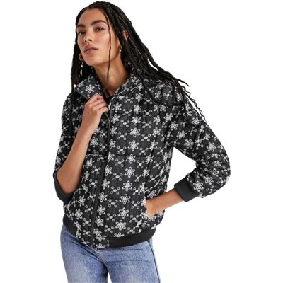 Kurtka damska Desigual Quiana ocieplana granatowa haftowana -L Kurtka damska Desigual Quiana ocieplana granatowa haftowana -L