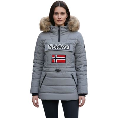 Gographical Norway Kurtka damska Geographical Norway Belinda zimowa długa szara z kaptuurem-XL Gographical Norway Kurtka damska Geographical Norway Belinda zimowa długa szara z kaptuurem-XL