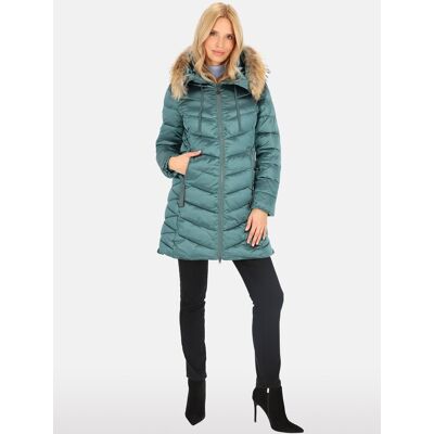 Inny producent Kurtka damska zimowa z futerkiem w stylu casual XL Szmaragdowy Inny producent Kurtka damska zimowa z futerkiem w stylu casual XL Szmaragdowy