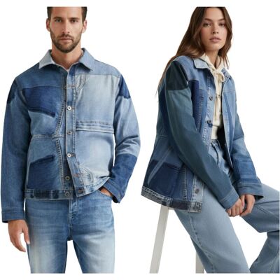 Kurtka jeansowa Desigual Umberto patchworkowa-S Kurtka jeansowa Desigual Umberto patchworkowa-S