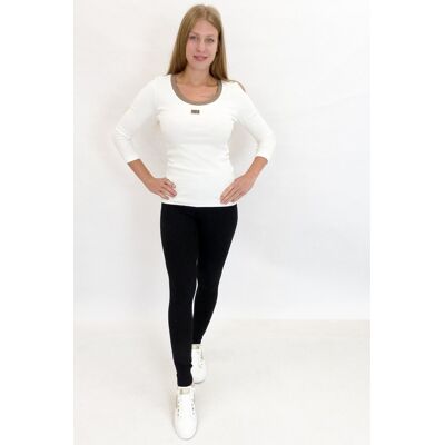 Nelino Latynka Legginsy Damskie Czarne Gładkie XL/2XL Nelino Latynka Legginsy Damskie Czarne Gładkie XL/2XL
