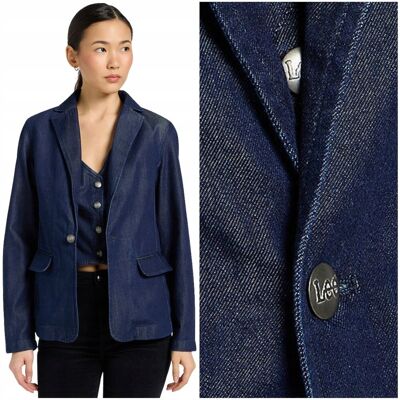 Lee BLAZER JACKET Regal Blue DżINS taliowana damska marynarka jeansowa M Lee BLAZER JACKET Regal Blue DżINS taliowana damska marynarka jeansowa M