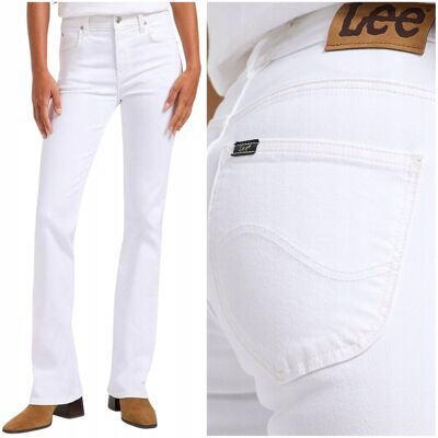 Lee BREESE BOOT bootcut białe rozszerzane damskie spodnie jeansowe W25 L31 Lee BREESE BOOT bootcut białe rozszerzane damskie spodnie jeansowe W25 L31