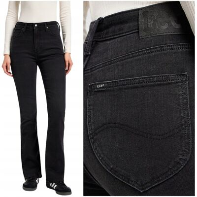 Lee BREESE BOOT bootcut czarne rozszerzane damskie spodnie jeansowe W28 L29 Lee BREESE BOOT bootcut czarne rozszerzane damskie spodnie jeansowe W28 L29