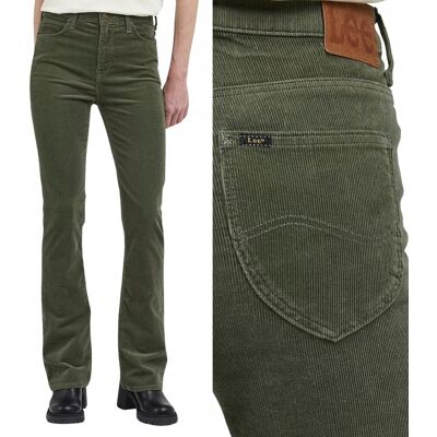 Lee Breese Boot bootcut Olive rozszerzane damskie spodnie sztruksy W32 L31 Lee Breese Boot bootcut Olive rozszerzane damskie spodnie sztruksy W32 L31