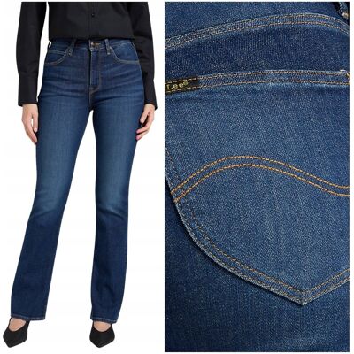 Lee Breese Boot Fervent Blue rozszerzane damskie spodnie jeansowe W24 L31 Lee Breese Boot Fervent Blue rozszerzane damskie spodnie jeansowe W24 L31