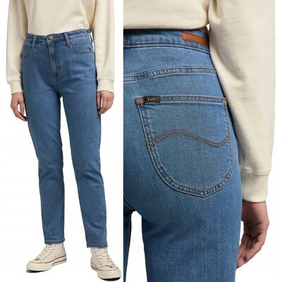 Lee CAROL REGULAR STRAIGHT Light Stone MOM JEANS BLUE DżINS 7/8 W27 L33 Lee CAROL REGULAR STRAIGHT Light Stone MOM JEANS BLUE DżINS 7/8 W27 L33