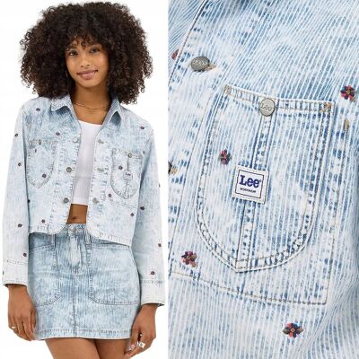 Lee CROPPED CHORE JACKET KRÓTKA SZEROKA DAMSKA KATANA KURTKA JEANSOWA S Lee CROPPED CHORE JACKET KRÓTKA SZEROKA DAMSKA KATANA KURTKA JEANSOWA S