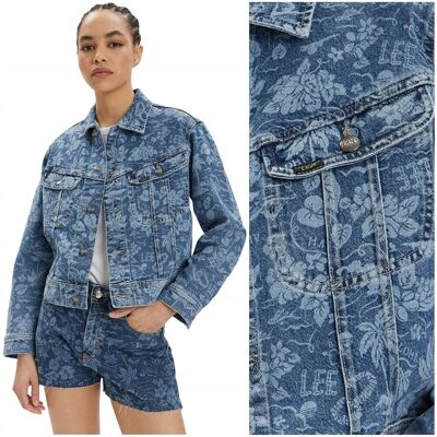 Lee CROPPED RIDER JACKET Tropical luźna damska katana kurtka jeansowa L Lee CROPPED RIDER JACKET Tropical luźna damska katana kurtka jeansowa L