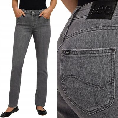 Lee ELLY SLIM STRAIGHT Ash Stone PROSTE DOPASOWANE SZARY DżINS W28 L33 Lee ELLY SLIM STRAIGHT Ash Stone PROSTE DOPASOWANE SZARY DżINS W28 L33