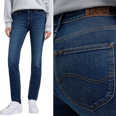 Lee ELLY SLIM STRAIGHT Dimensional Blues PROSTE CIEMNY DżINS W28 L33 Lee ELLY SLIM STRAIGHT Dimensional Blues PROSTE CIEMNY DżINS W28 L33