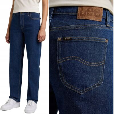 Lee JANE REGULAR STRAIGHT Dark Hydro MOM JEANS GRANATOWY DżINS W28 L31 Lee JANE REGULAR STRAIGHT Dark Hydro MOM JEANS GRANATOWY DżINS W28 L31