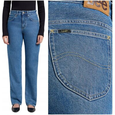 Lee Rider Classic wysokie proste luźne damskie spodnie jeansowe W27 L31 Lee Rider Classic wysokie proste luźne damskie spodnie jeansowe W27 L31