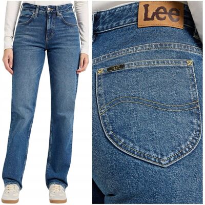 Lee RIDER CLASSIC wysokie proste luźne damskie spodnie jeansowe W28 L33 Lee RIDER CLASSIC wysokie proste luźne damskie spodnie jeansowe W28 L33