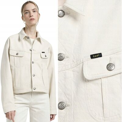 Lee RIDER JACKET Concrete White DżINS BIAŁĄ DAMSKA KATANA KURTKA JEANSOWA S Lee RIDER JACKET Concrete White DżINS BIAŁĄ DAMSKA KATANA KURTKA JEANSOWA S