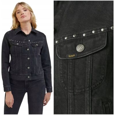 Lee RIDER JACKET Midnight Peace dopasowana damska katana kurtka jeansowa L Lee RIDER JACKET Midnight Peace dopasowana damska katana kurtka jeansowa L