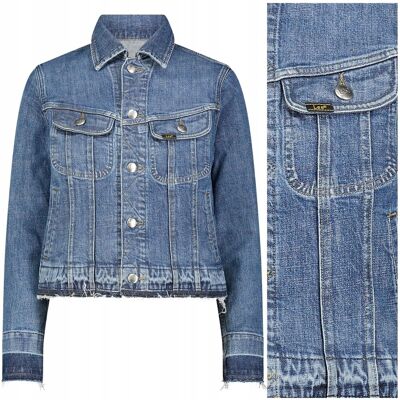 Lee RIDER JACKET PastTheHorizon dopasowana damska katana kurtka jeansowa XS Lee RIDER JACKET PastTheHorizon dopasowana damska katana kurtka jeansowa XS