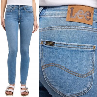 Lee SCARLETT SKINNY Mid Conversation WYGODNE RURKI BLUE DżINS W27 L33 Lee SCARLETT SKINNY Mid Conversation WYGODNE RURKI BLUE DżINS W27 L33