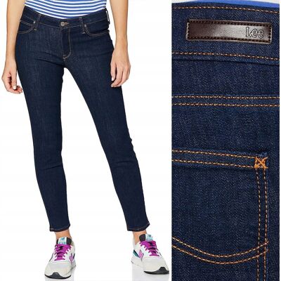 Lee SCARLETT SKINNY Solid Blue RURKI GRANATOWY DżINS W27 L33 Lee SCARLETT SKINNY Solid Blue RURKI GRANATOWY DżINS W27 L33