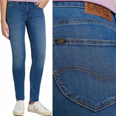 Lee Scarlett Skinny Used Blue Dżins Damskie Spodnie Jeansowe Rurki W28 L33 Lee Scarlett Skinny Used Blue Dżins Damskie Spodnie Jeansowe Rurki W28 L33