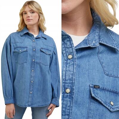 Lee Seasonal Western Shirt Moment Relaxed Luźna Koszula Jeansowa Dżins Xs Lee Seasonal Western Shirt Moment Relaxed Luźna Koszula Jeansowa Dżins Xs
