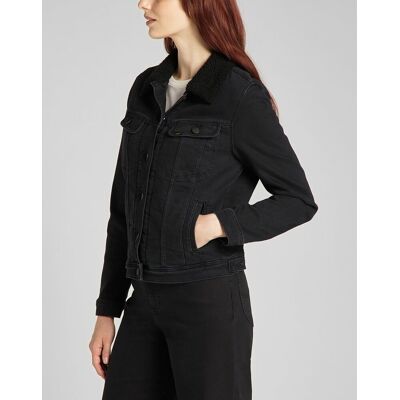 Lee Sherpa Rider Damska Kurtka Jeansowa Black Parker L54Vokss-Xs Lee Sherpa Rider Damska Kurtka Jeansowa Black Parker L54Vokss-Xs
