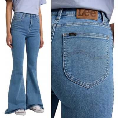 Lee SKINNY FLARE Sunday Light DZWONY WYŻSZY STAN BLUE DżINS W28 L33 Lee SKINNY FLARE Sunday Light DZWONY WYŻSZY STAN BLUE DżINS W28 L33