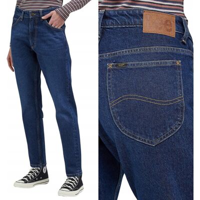 Lee SLIM STRAIGHT Blue Nostalgia PROSTE CIEMNY DżINS 7/8 W28 L33 Lee SLIM STRAIGHT Blue Nostalgia PROSTE CIEMNY DżINS 7/8 W28 L33