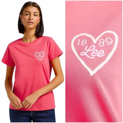 Lee Small Logo Tee Lychee damska bawełniana koszulka t-shirt haft z logo XL Lee Small Logo Tee Lychee damska bawełniana koszulka t-shirt haft z logo XL
