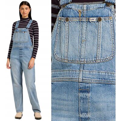 Lee Straight Bib Blue Grimmer Ogrodniczki Damskie Spodnie Jeansowe Xs Lee Straight Bib Blue Grimmer Ogrodniczki Damskie Spodnie Jeansowe Xs