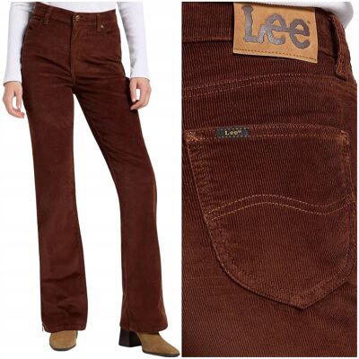 Lee Zipped Bootcut rozszerzane damskie spodnie sztruksy z zamkami W30 L31 Lee Zipped Bootcut rozszerzane damskie spodnie sztruksy z zamkami W30 L31