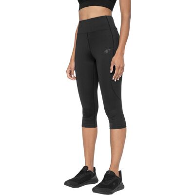 Legginsy treningowe damskie 4F czarne - Cały rok Legginsy treningowe damskie 4F czarne - Cały rok