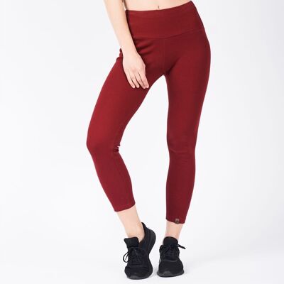 inna (Inny) Legginsy damskie bawełniane prążkowane długie kryjące bordowe CUNA S inna (Inny) Legginsy damskie bawełniane prążkowane długie kryjące bordowe CUNA S