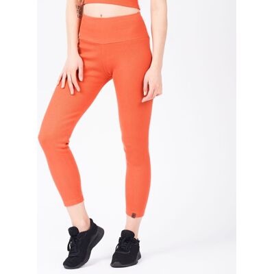 inna (Inny) Legginsy damskie bawełniane prążkowane długie kryjące łosoś koral CUNA M inna (Inny) Legginsy damskie bawełniane prążkowane długie kryjące łosoś koral CUNA M