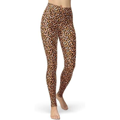 Inny producent Legginsy Damskie Brązowe Leopard Print Wysoki Stan Wygodne Rozmiar S Inny producent Legginsy Damskie Brązowe Leopard Print Wysoki Stan Wygodne Rozmiar S